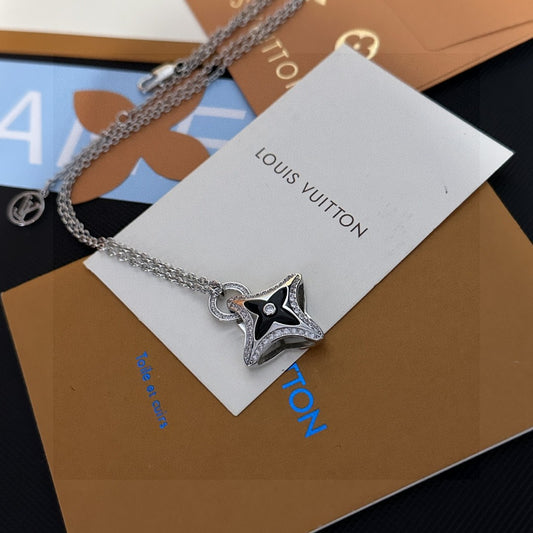 Geometric Emblem Pendant Necklace in Gold-Tone – Design 072 main product view
