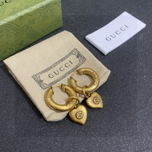 Letter Emblem Stud Earrings in Gold-Tone main product view