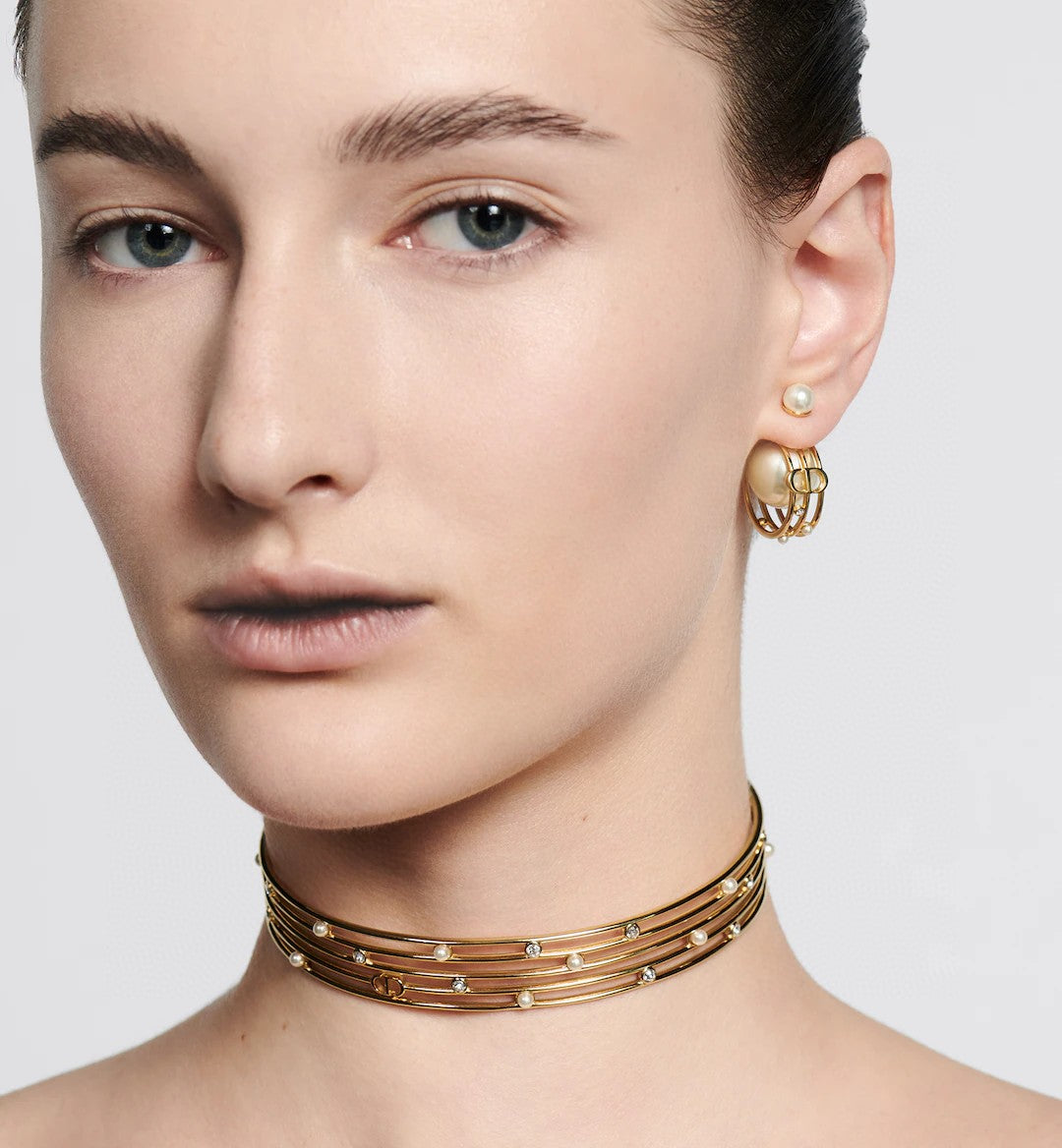 Sculptural Statement Earrings in Polished Metal-Tone – Design 005 detail view