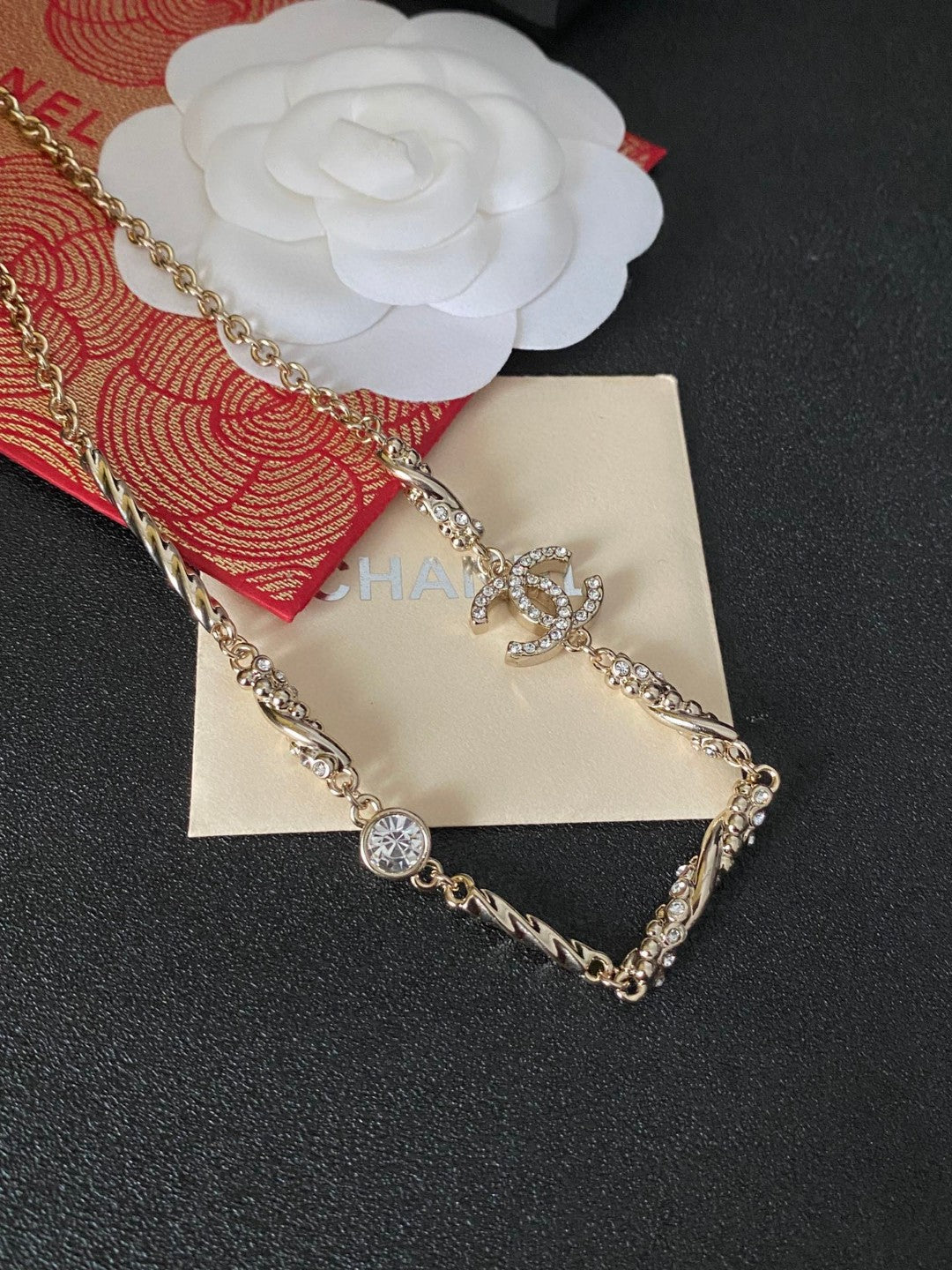 Letter Pendant Necklace in Polished Metal-Tone – Design 021 front product view