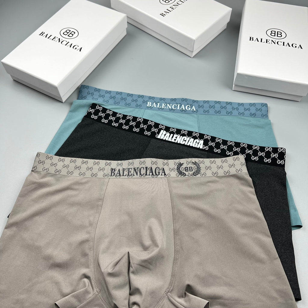 Balenciaga Ice-Silk Men's Boxer Briefs - 3-Piece Box
