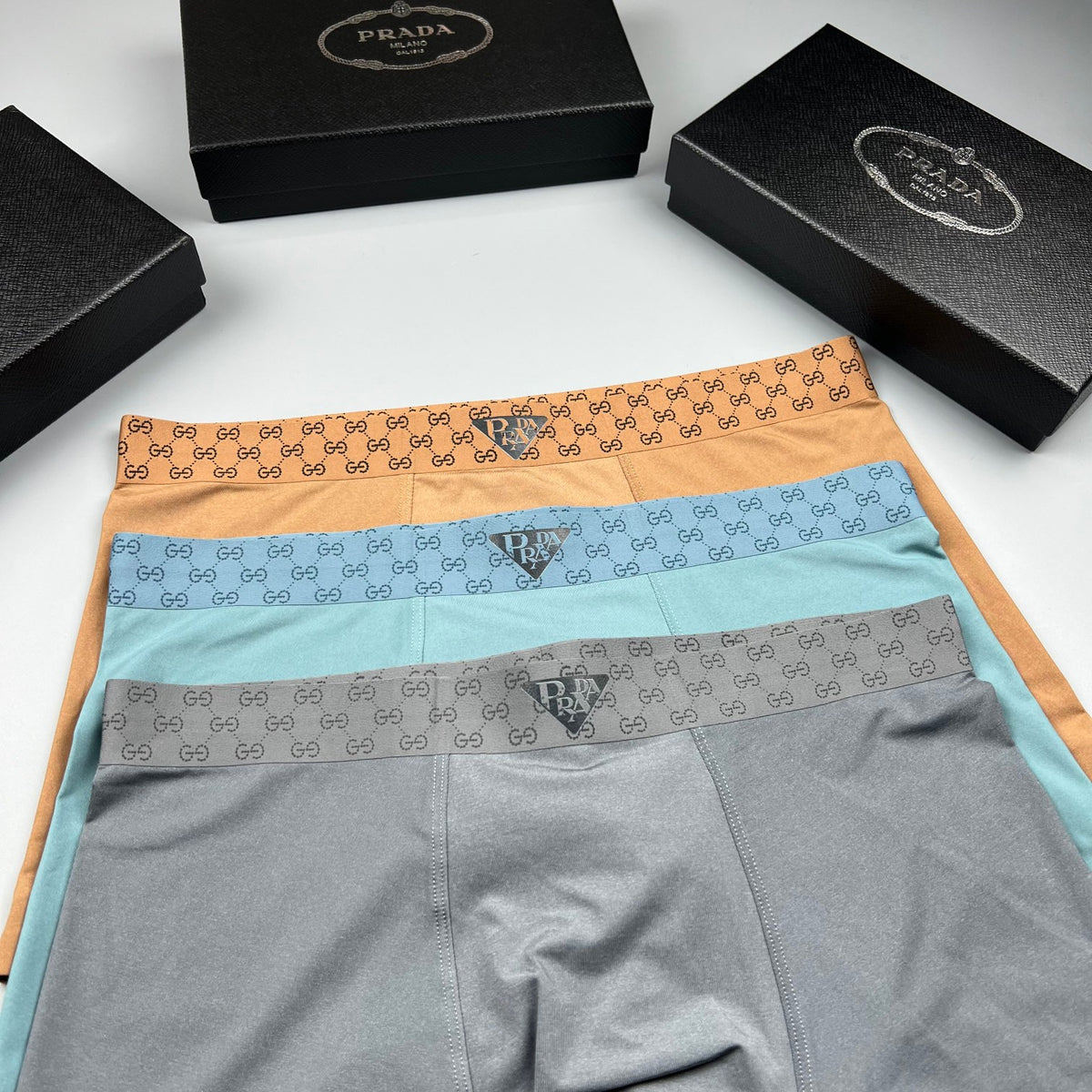 Prada Ice-Silk Men's Boxer Briefs - 3-Piece Box