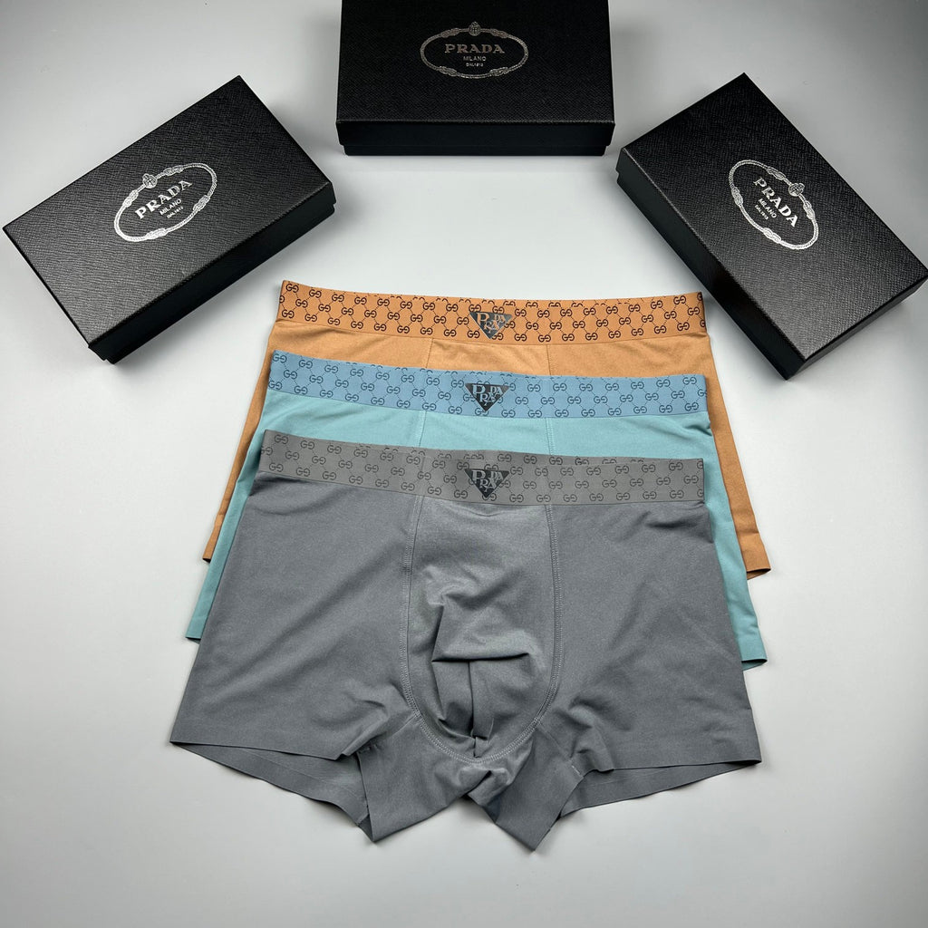 Prada Ice-Silk Men's Boxer Briefs - 3-Piece Box