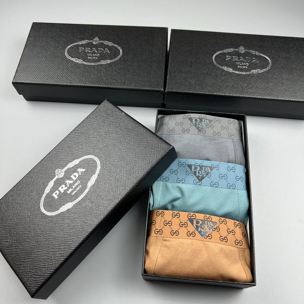 Prada Ice-Silk Men's Boxer Briefs - 3-Piece Box