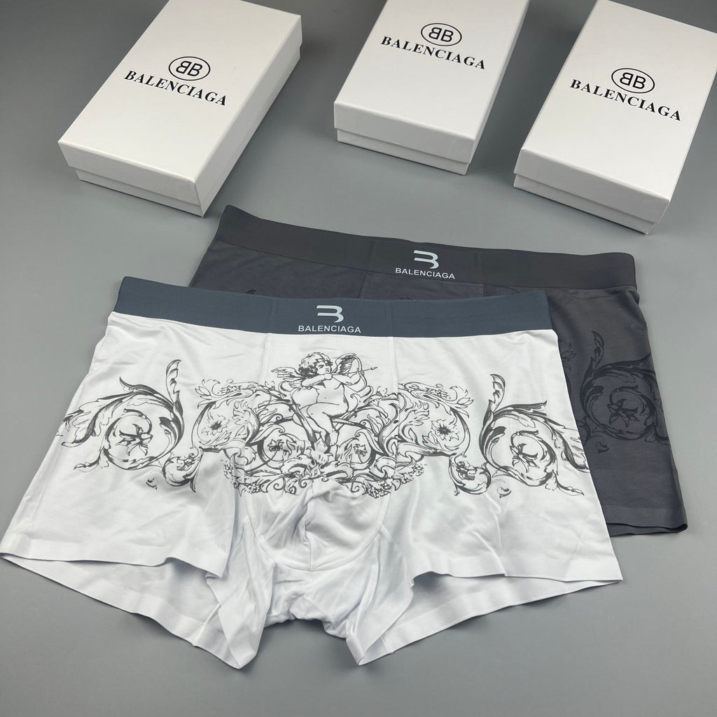 Balenciaga Illustrated Front Graphics Men's Boxer Briefs - 3-Piece Box