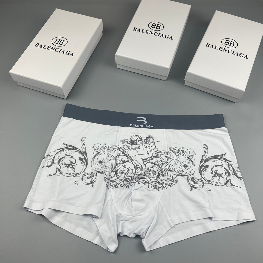 Balenciaga Illustrated Front Graphics Men's Boxer Briefs - 3-Piece Box