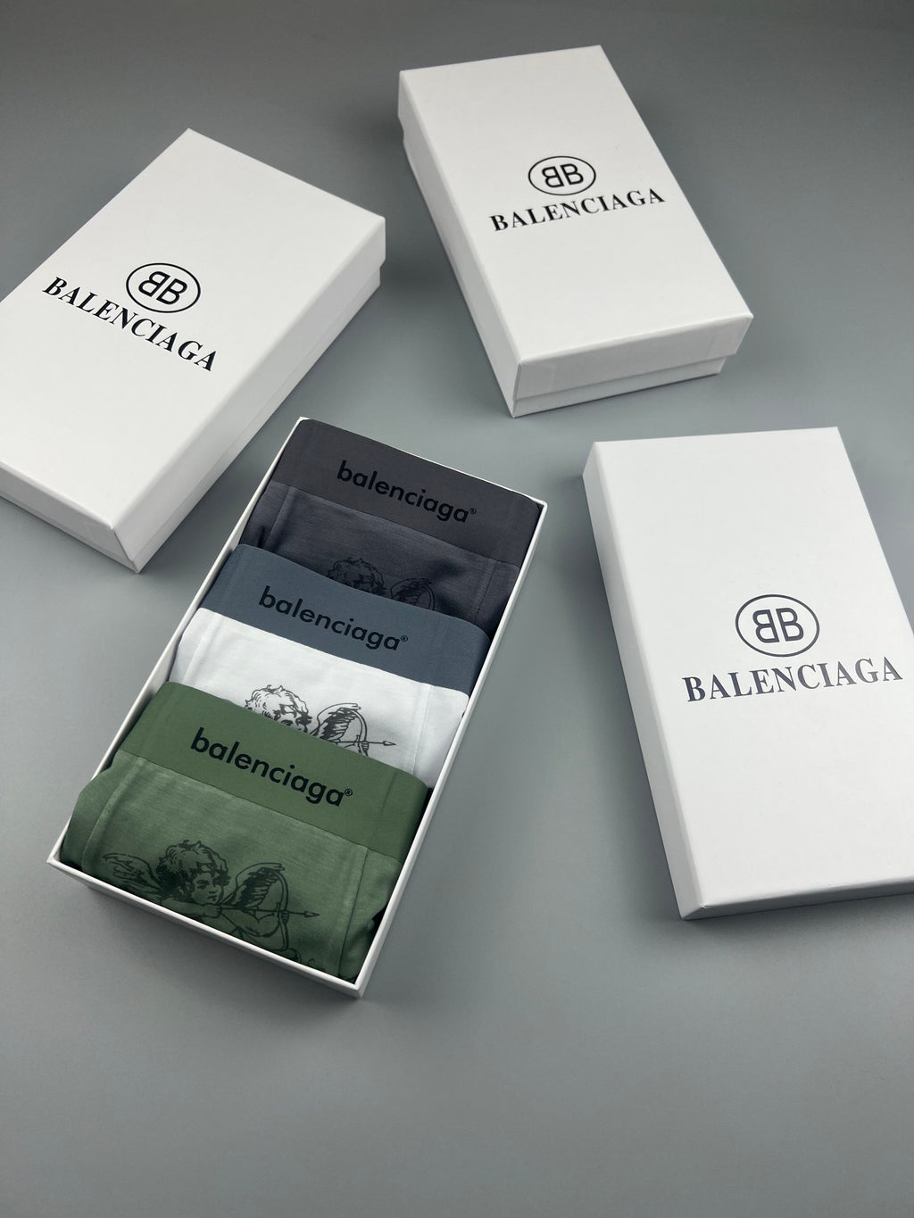 Balenciaga Illustrated Front Graphics Men's Boxer Briefs - 3-Piece Box