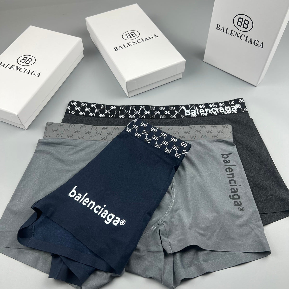 Balenciaga Ice-Silk Men's Boxer Briefs - 3-Piece Box
