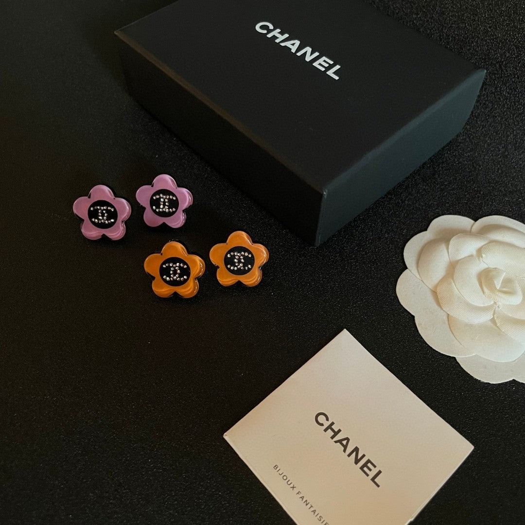 Camellia Crystal-Accent Stud Earrings – Camellia Detail close-up detail