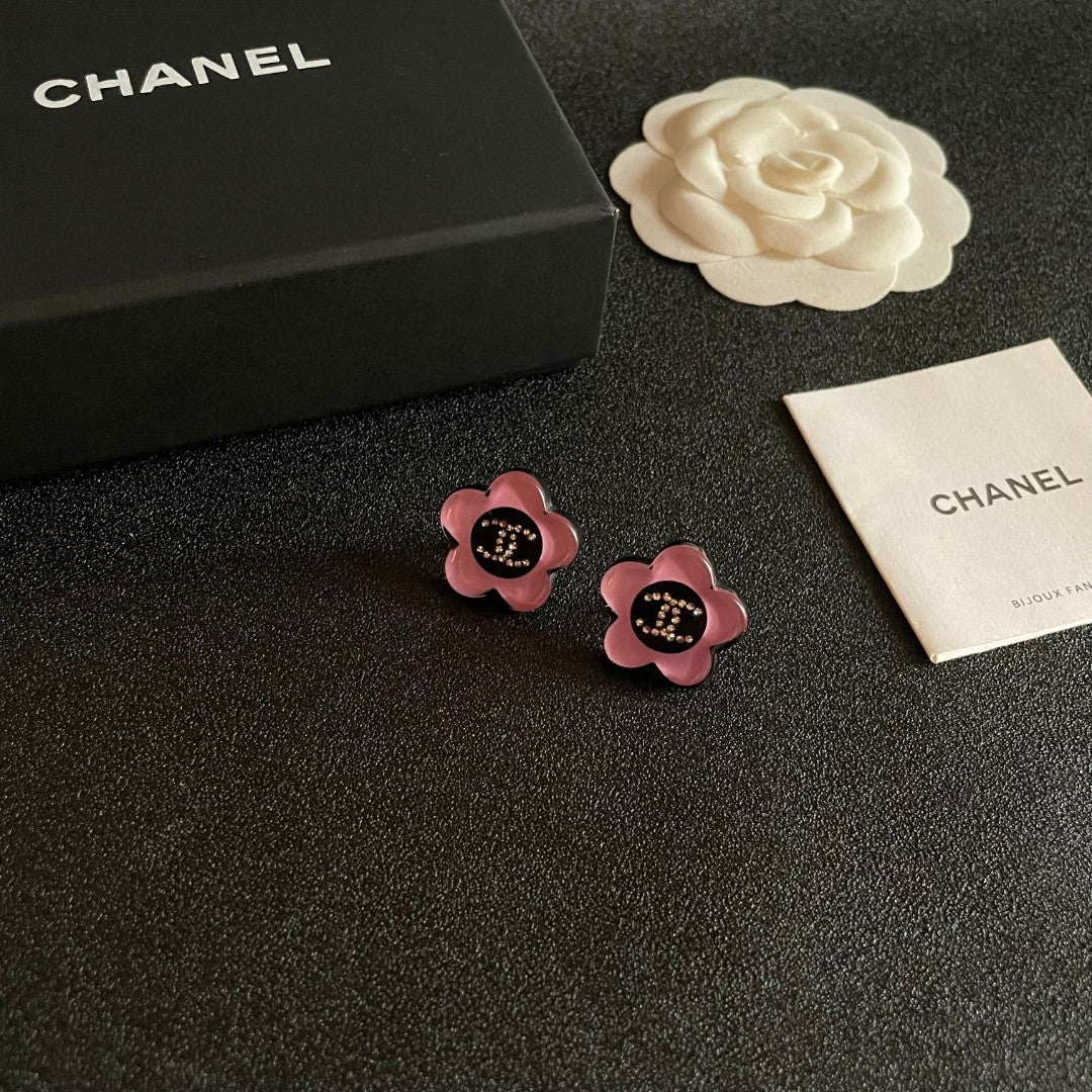 Camellia Crystal-Accent Stud Earrings – Camellia Detail styled product view