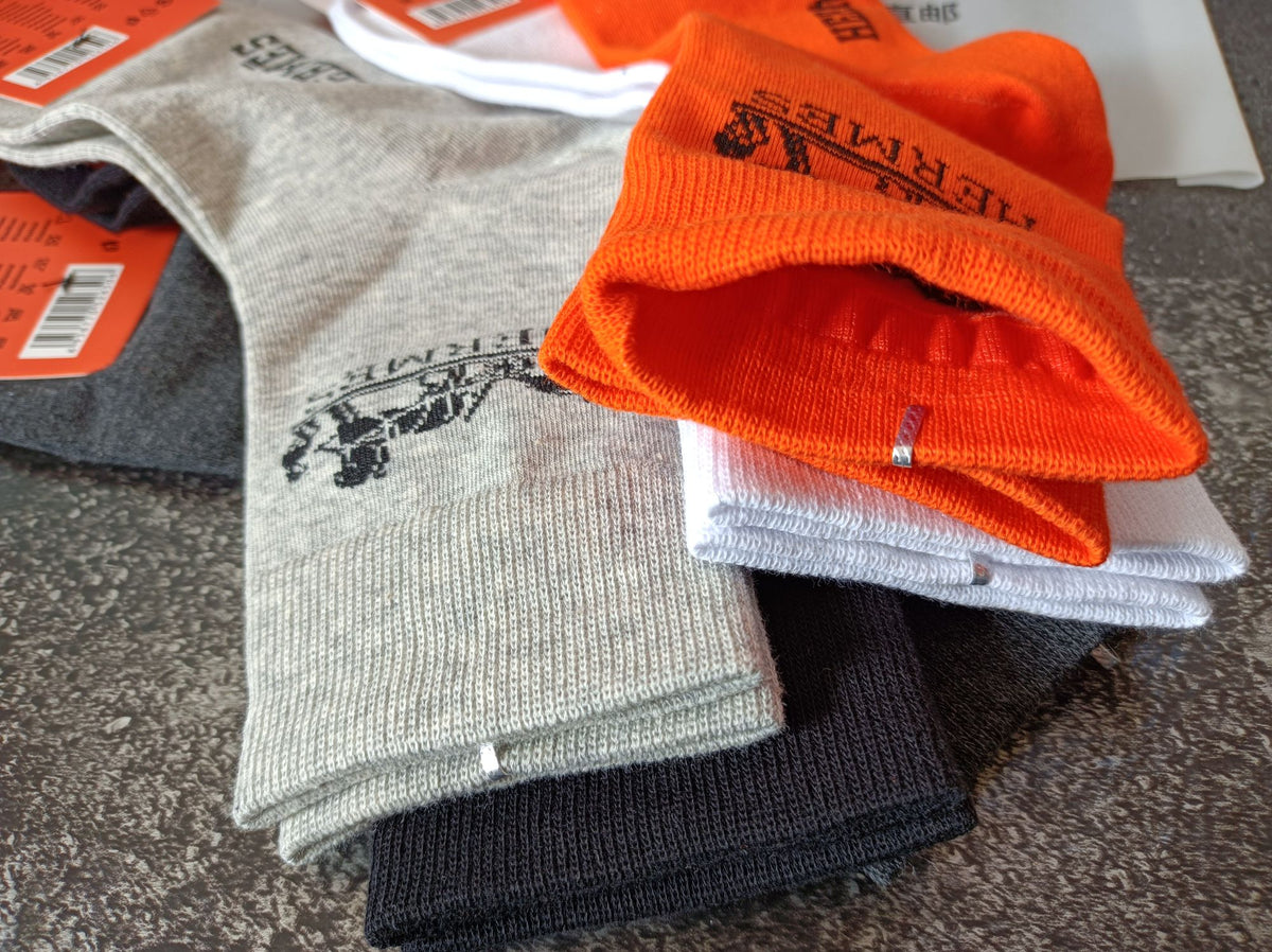 Hermes Orange-Label Crew Crew Socks 5-Pair Box Collection