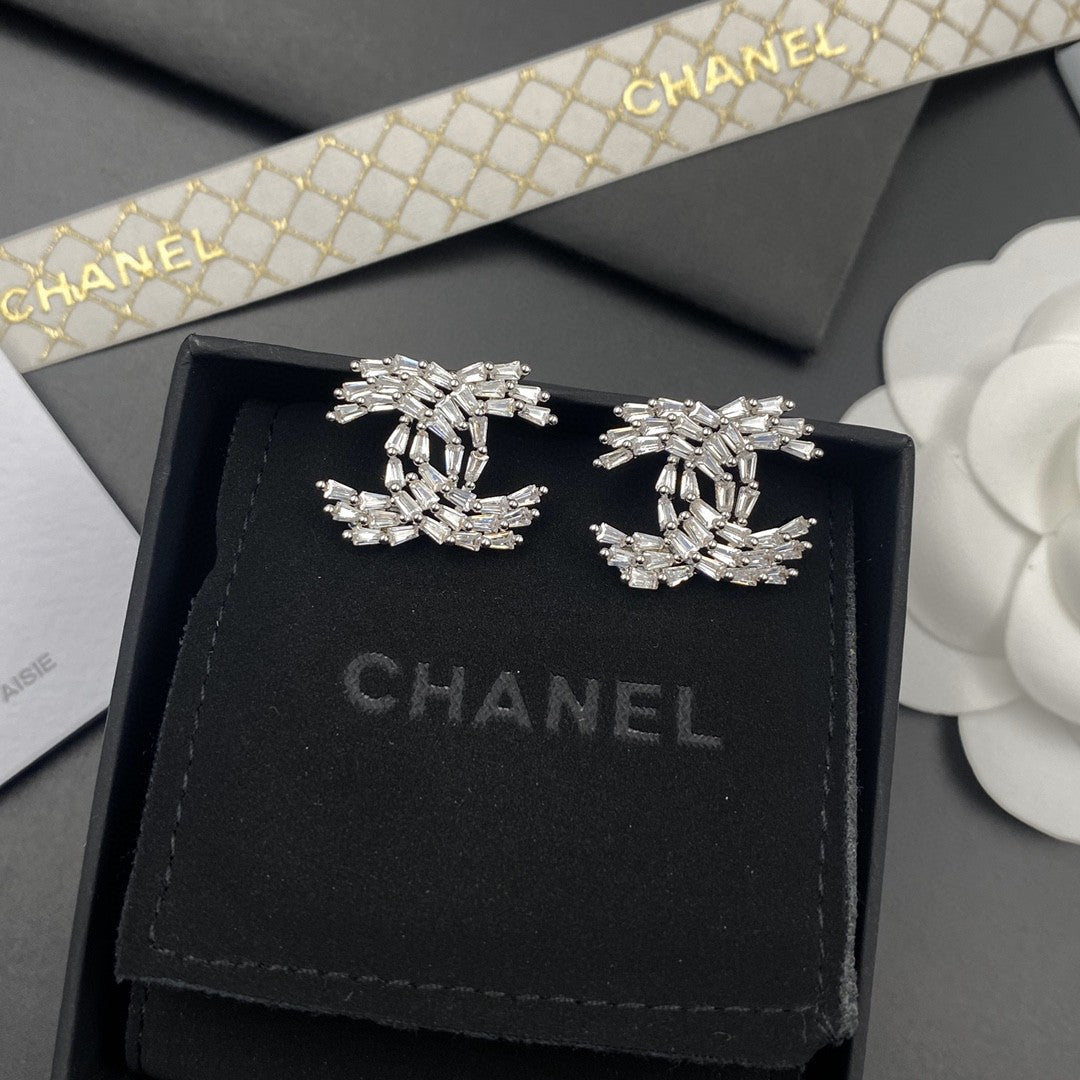 Letter Crystal-Accent Stud Earrings – Red Detail main product view