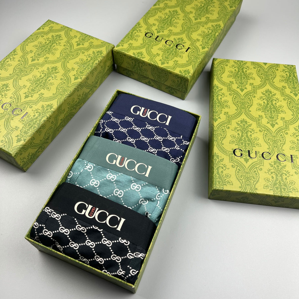 Gucci Repeating Monogram-Style Patterns Men's Boxer Briefs - 3-Piece Box