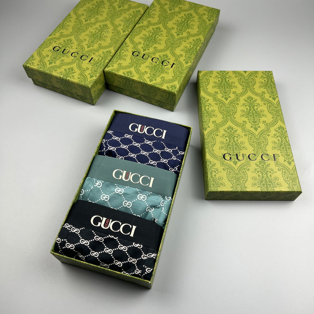 Gucci Repeating Monogram-Style Patterns Men's Boxer Briefs - 3-Piece Box