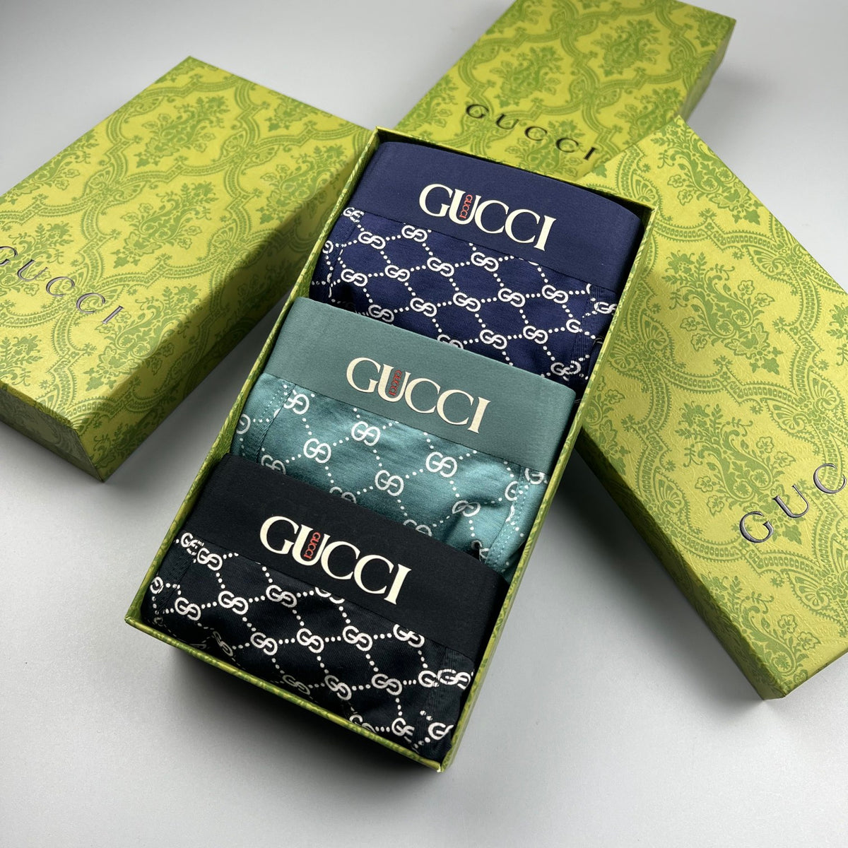 Gucci Repeating Monogram-Style Patterns Men's Boxer Briefs - 3-Piece Box