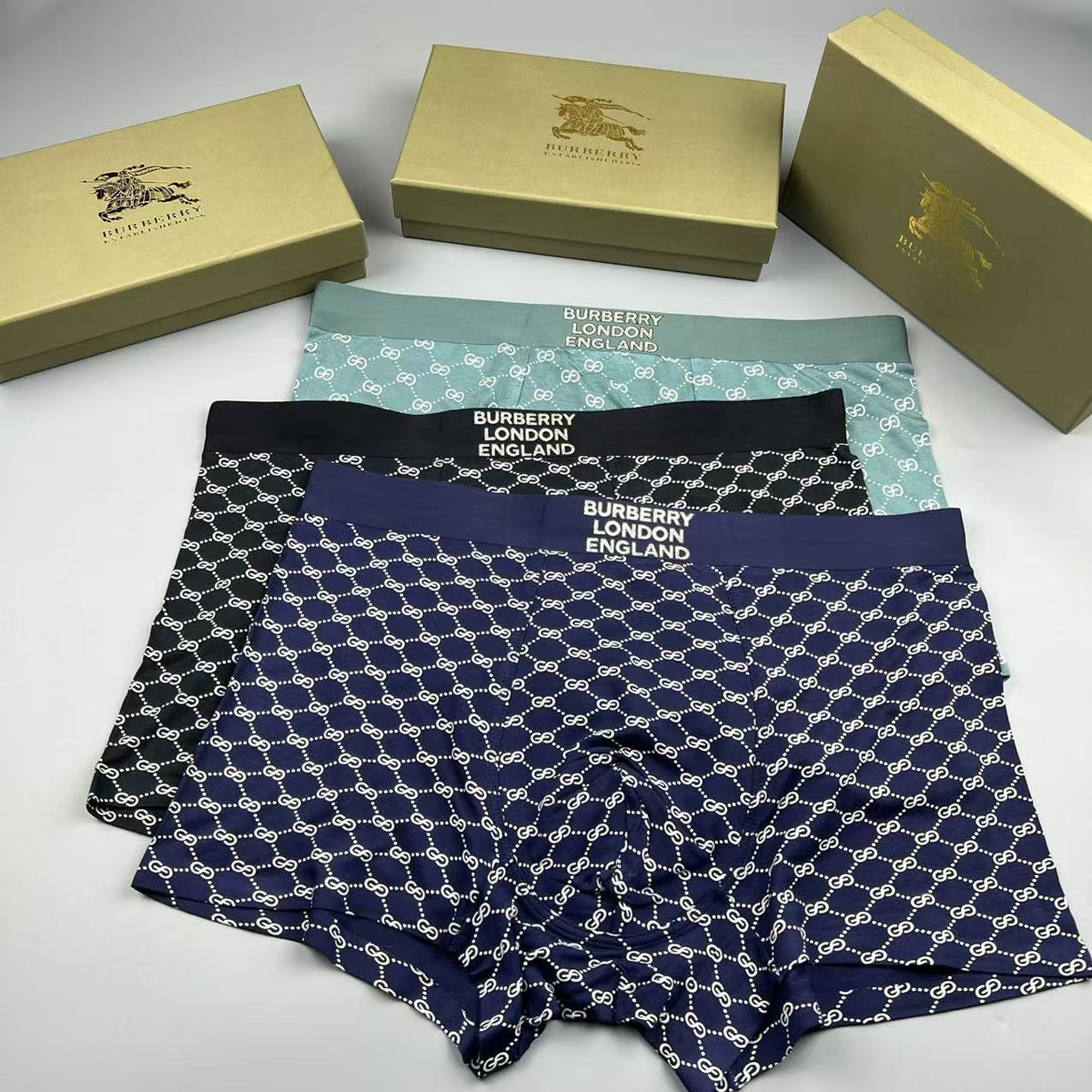 Burberry Check-Inspired Patterns Men's Boxer Briefs - 3-Piece Box
