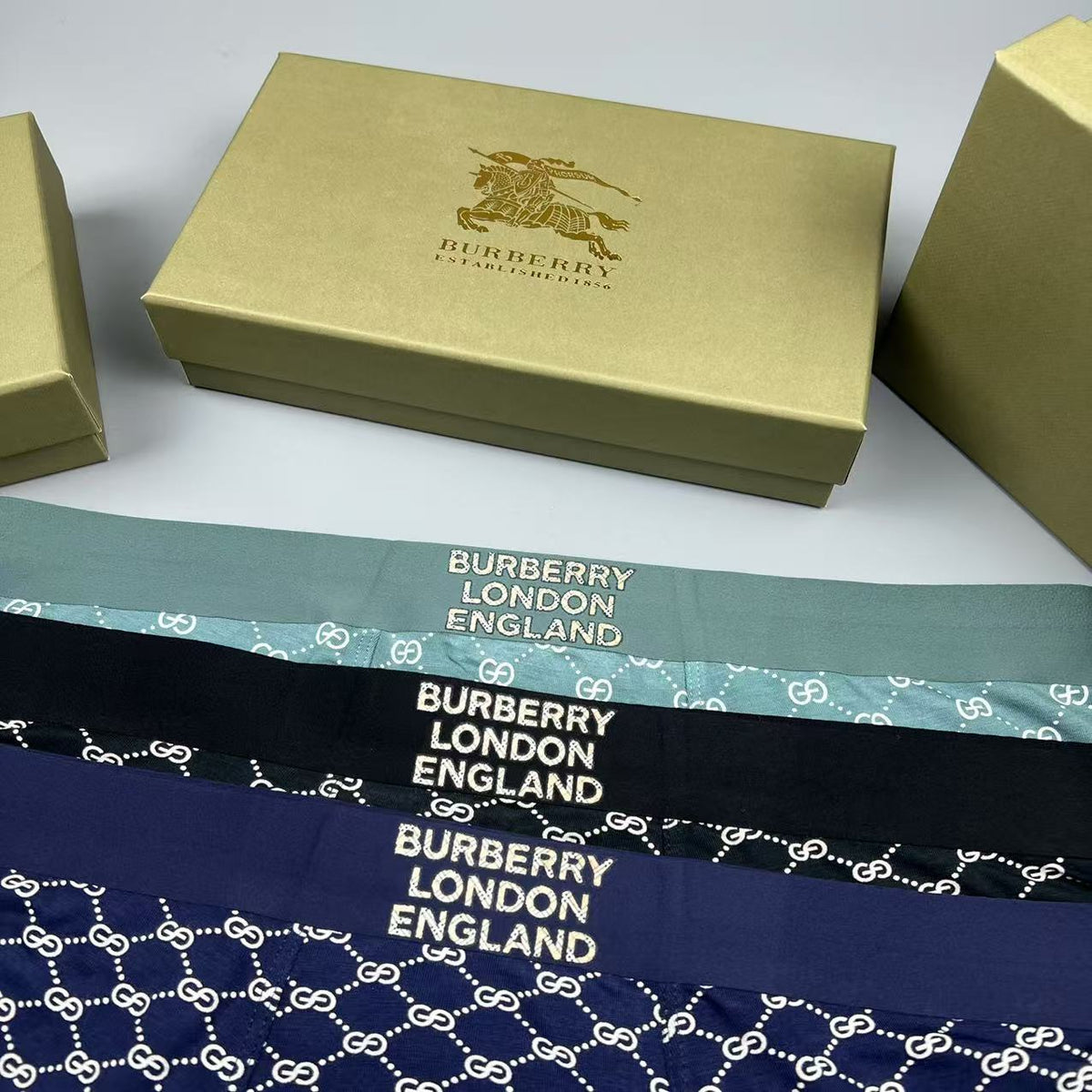 Burberry Check-Inspired Patterns Men's Boxer Briefs - 3-Piece Box