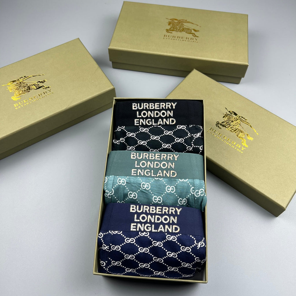 Burberry Check-Inspired Patterns Men's Boxer Briefs - 3-Piece Box