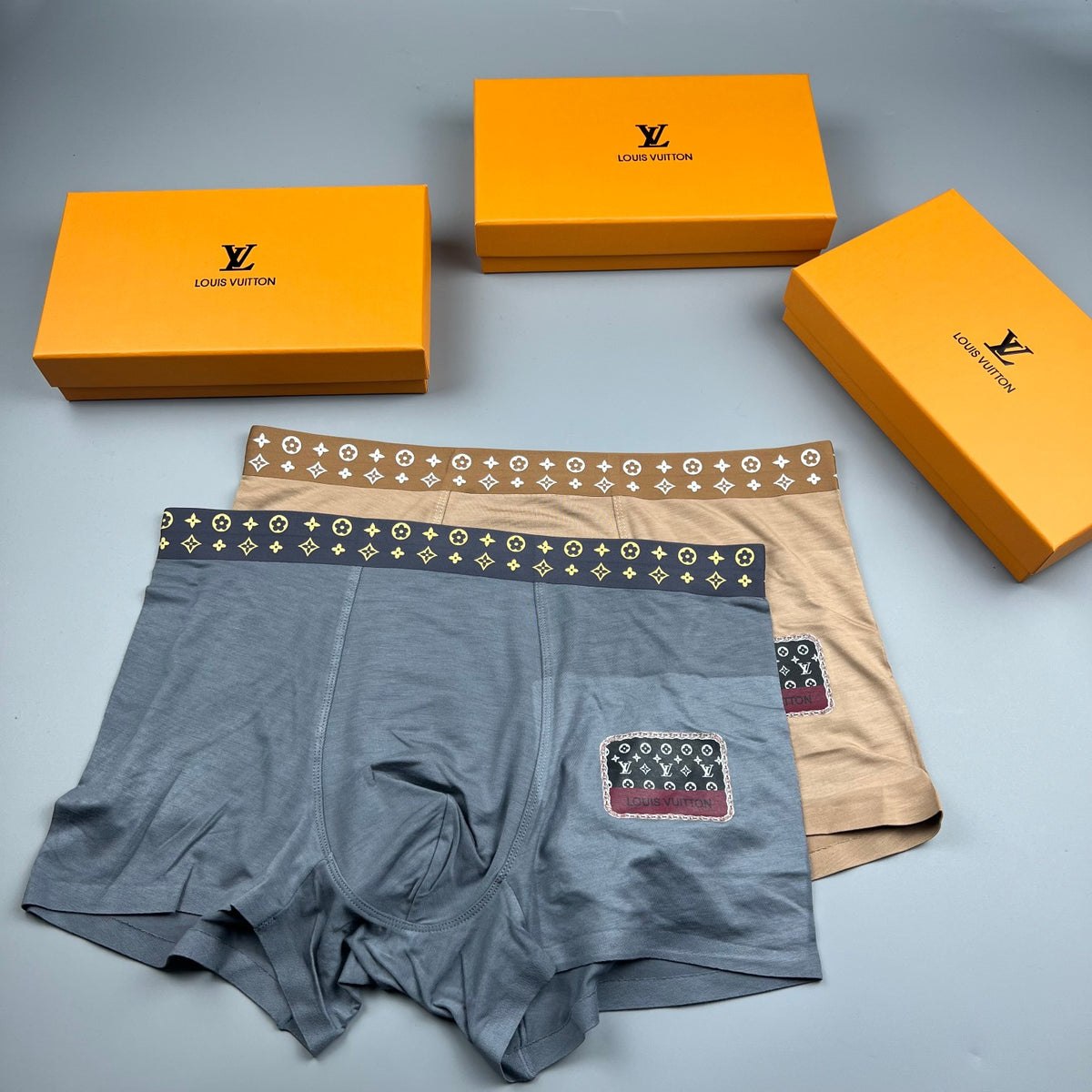 Louis Vuitton Small Patch Details Men's Boxer Briefs - 3-Piece Box