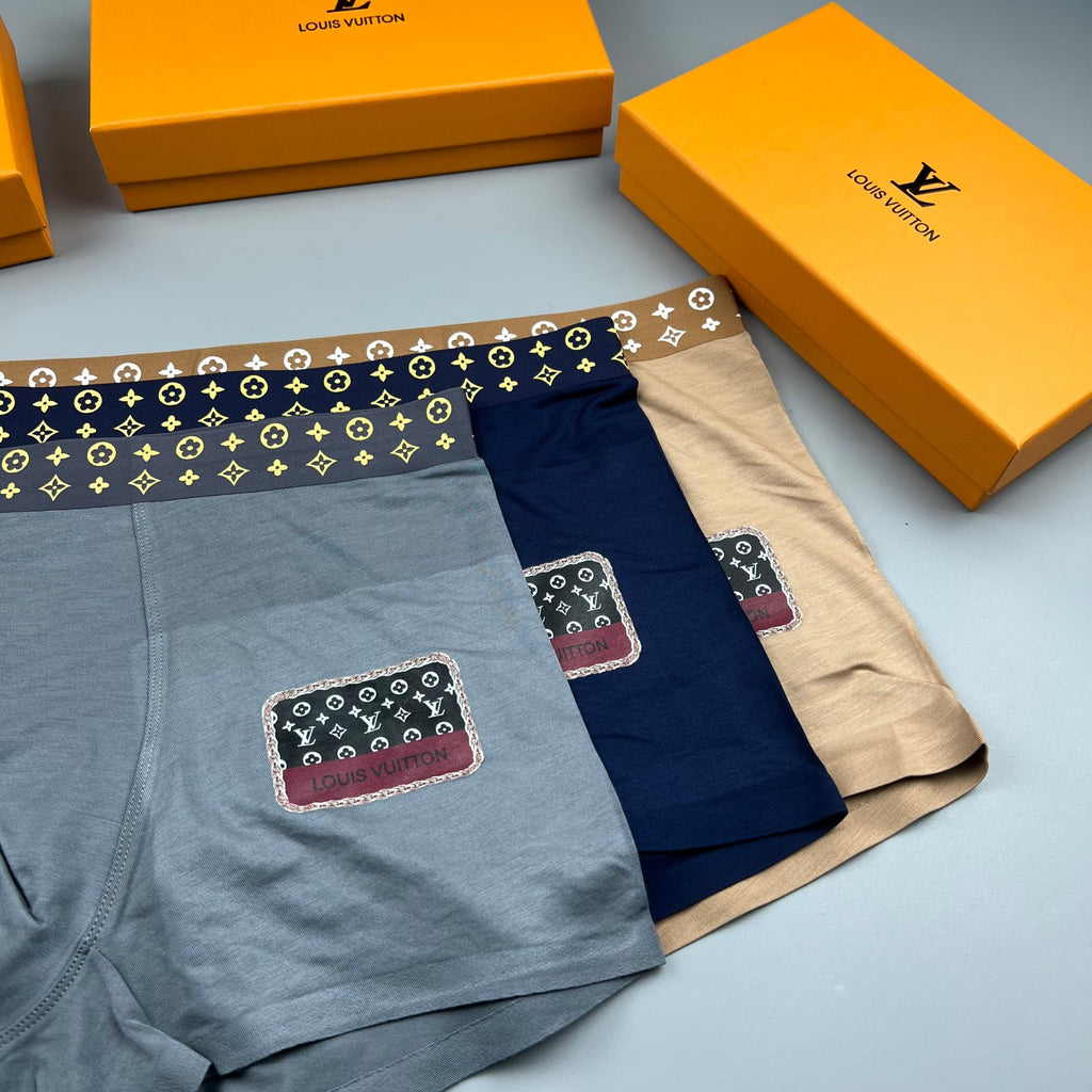Louis Vuitton Small Patch Details Men's Boxer Briefs - 3-Piece Box