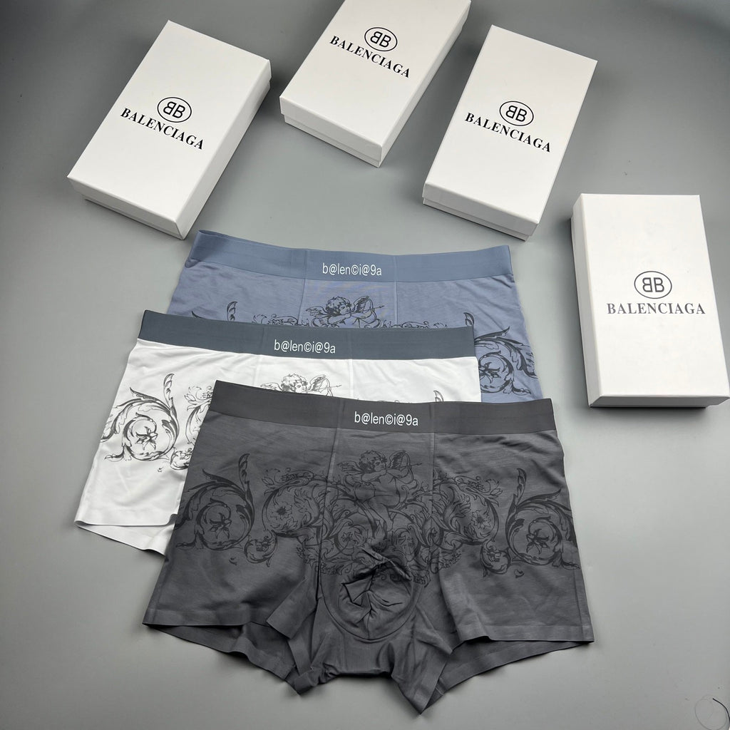 Balenciaga Illustrated Animal Graphics Men's Boxer Briefs - 3-Piece Box