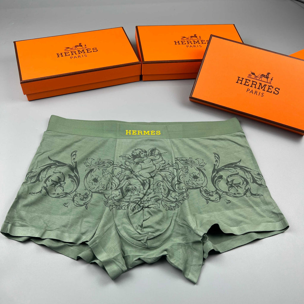 Hermes Illustrated Horse Graphics Men's Boxer Briefs - 3-Piece Box