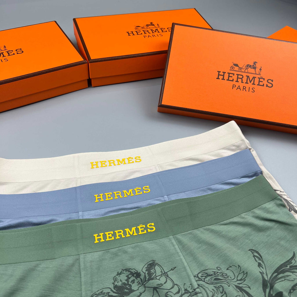 Hermes Illustrated Horse Graphics Men's Boxer Briefs - 3-Piece Box