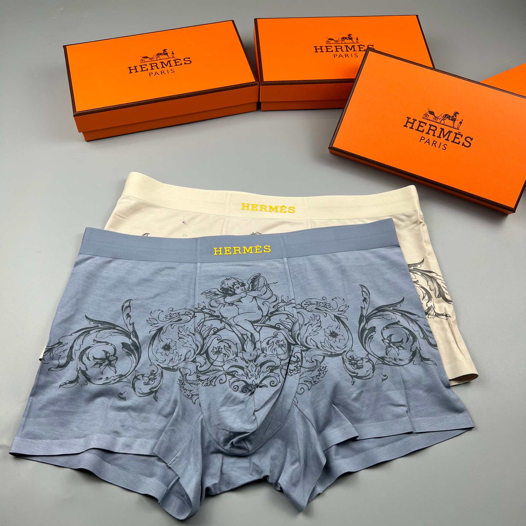 Hermes Illustrated Horse Graphics Men's Boxer Briefs - 3-Piece Box