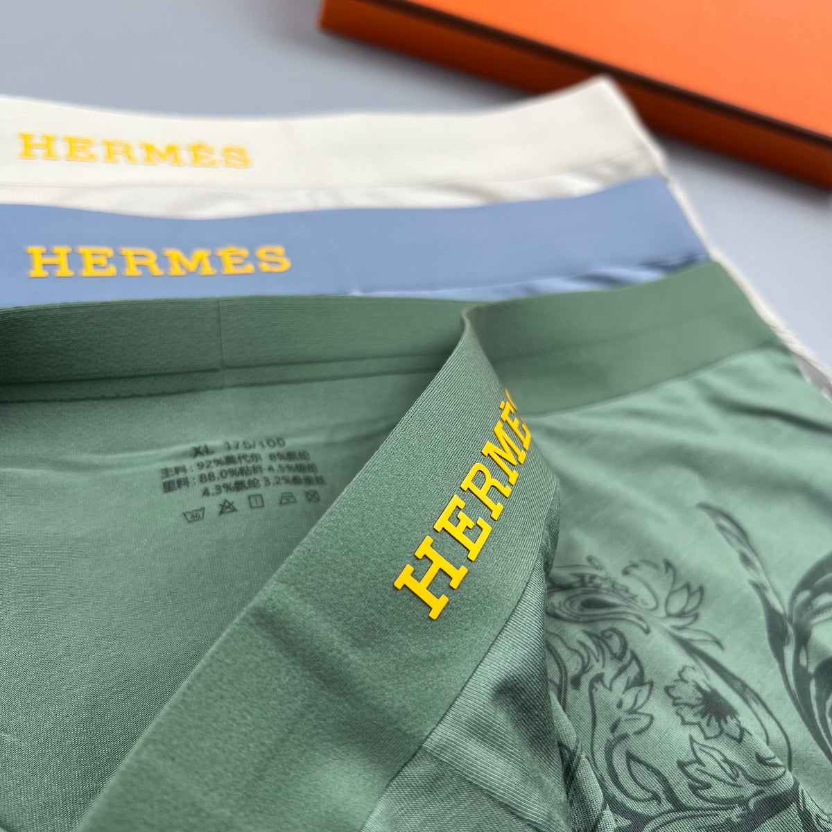 Hermes Illustrated Horse Graphics Men's Boxer Briefs - 3-Piece Box