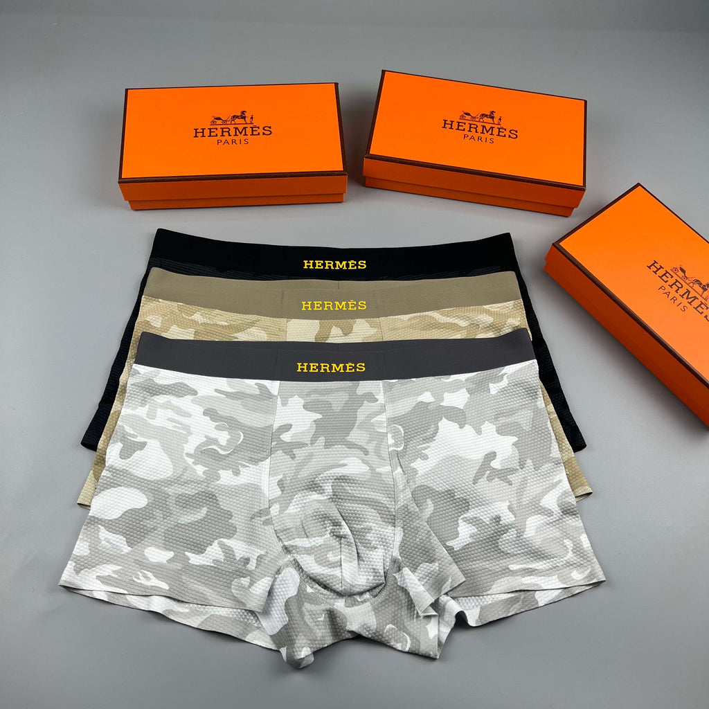 Hermes Contrast Wordmark Waistbands Men's Boxer Briefs