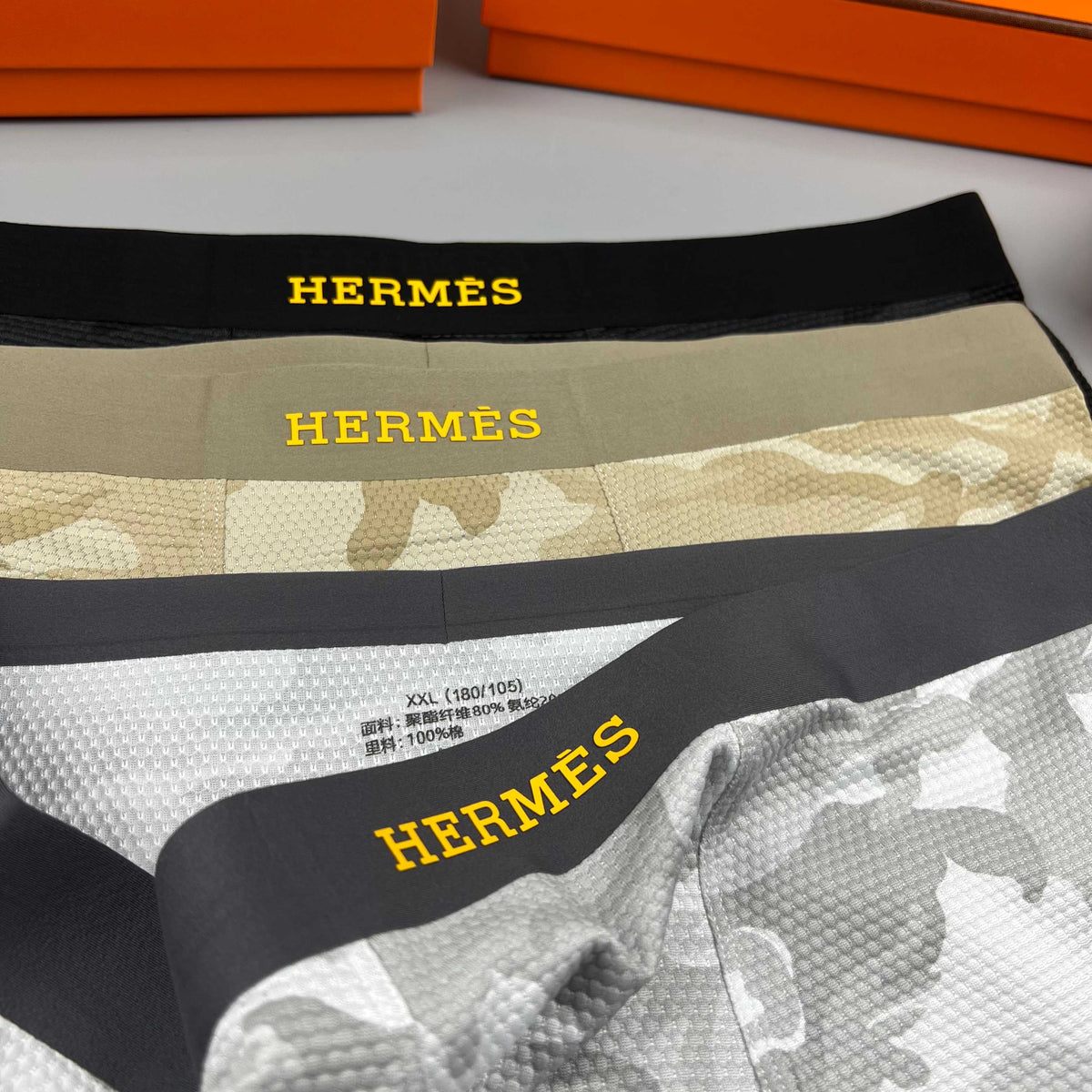 Hermes Contrast Wordmark Waistbands Men's Boxer Briefs