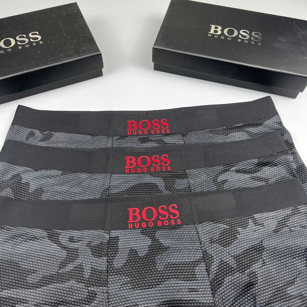 BOSS Black Camo Boxer Briefs 3-Piece Box Collection Essentials