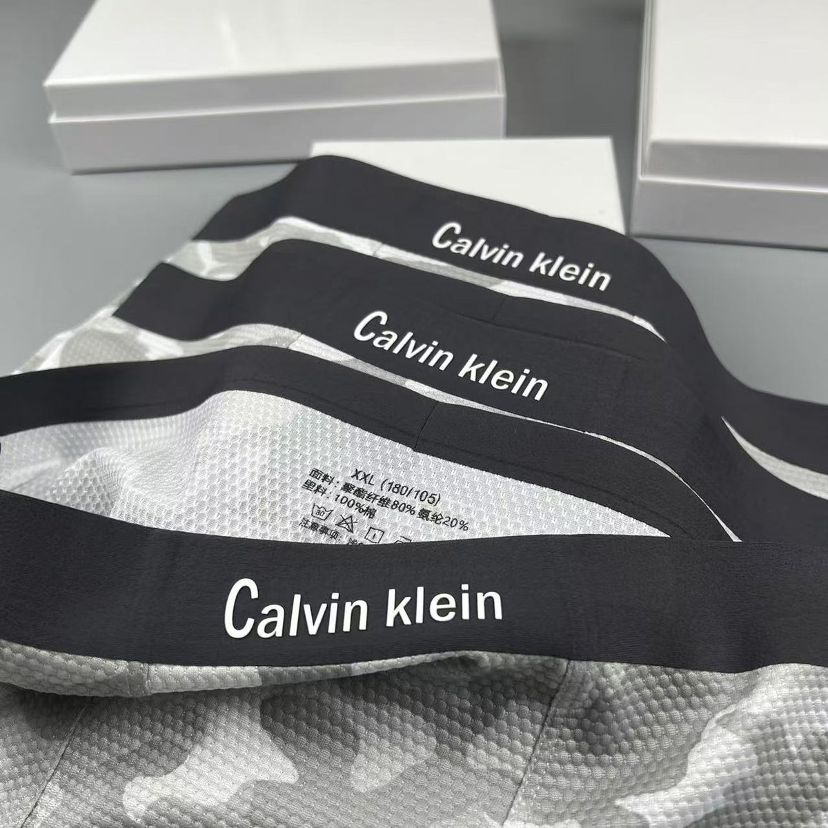 Calvin Klein Logo Waistbands Men's Boxer Briefs - 3-Piece Box
