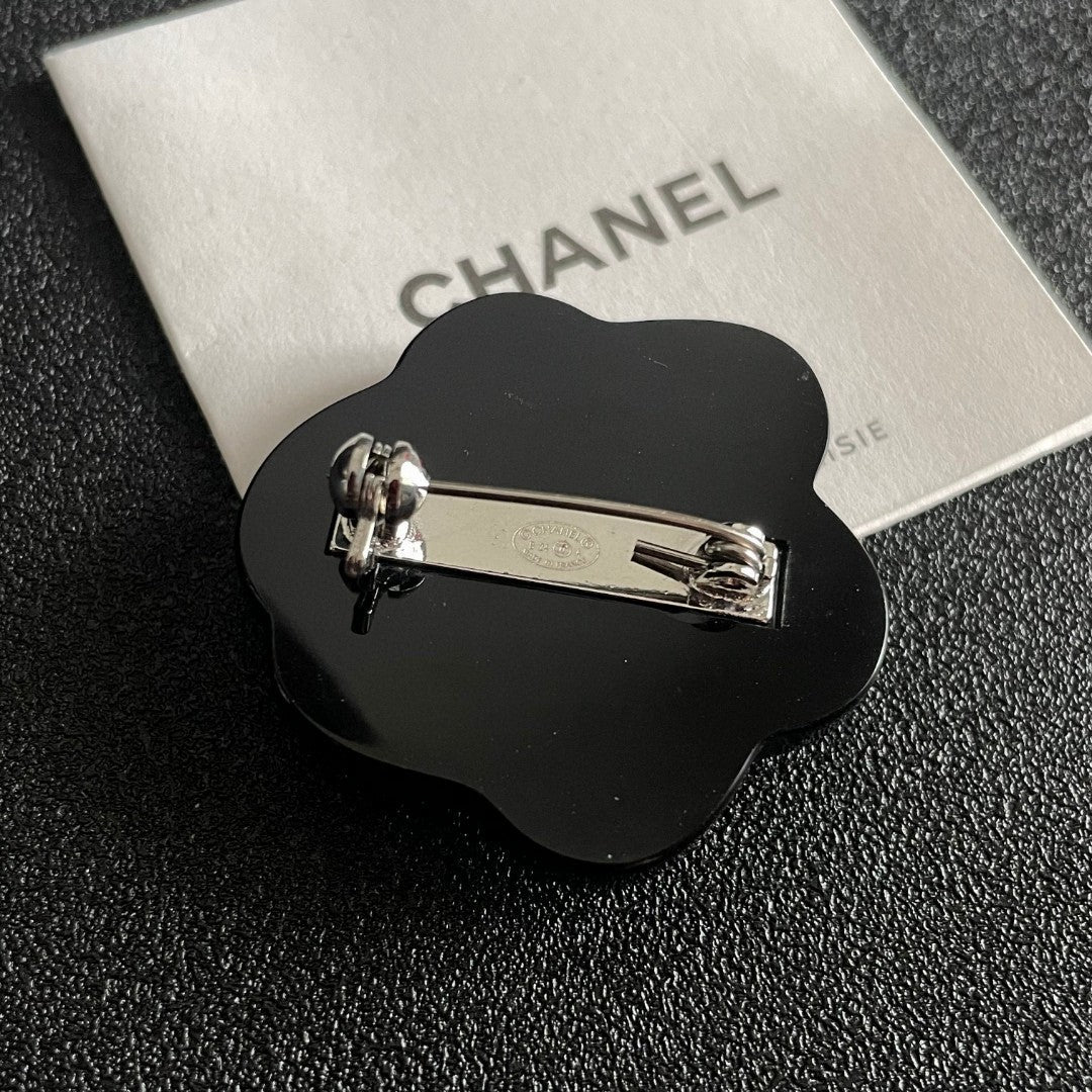 Camellia Brooch in Polished Metal-Tone – Camellia Detail – Design 004 main product view
