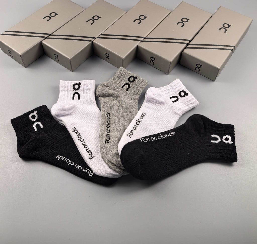 On Cotton Short Socks - 5-Pair Pack