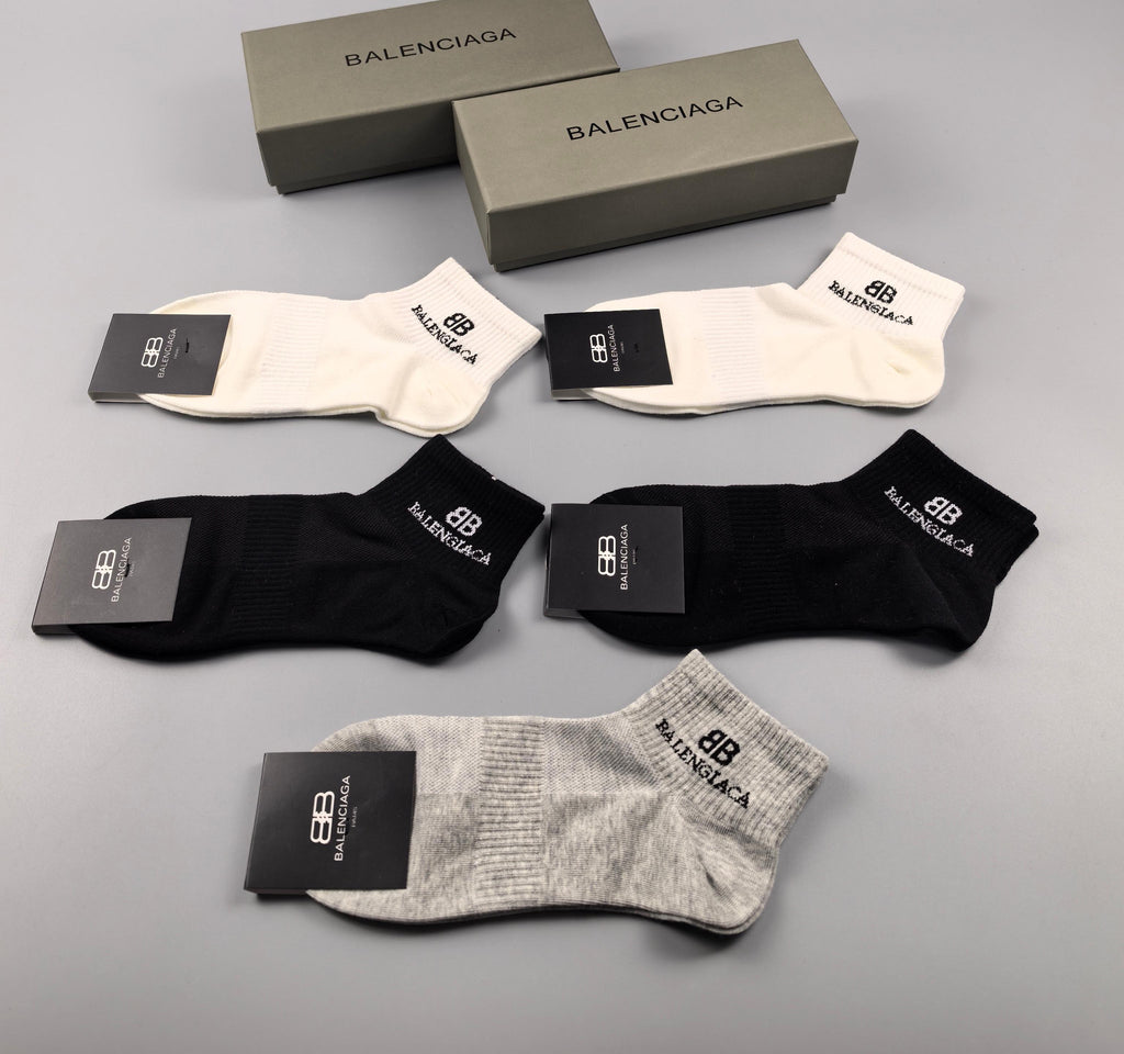 Balenciaga Cotton Short Socks - 5-Pair Pack