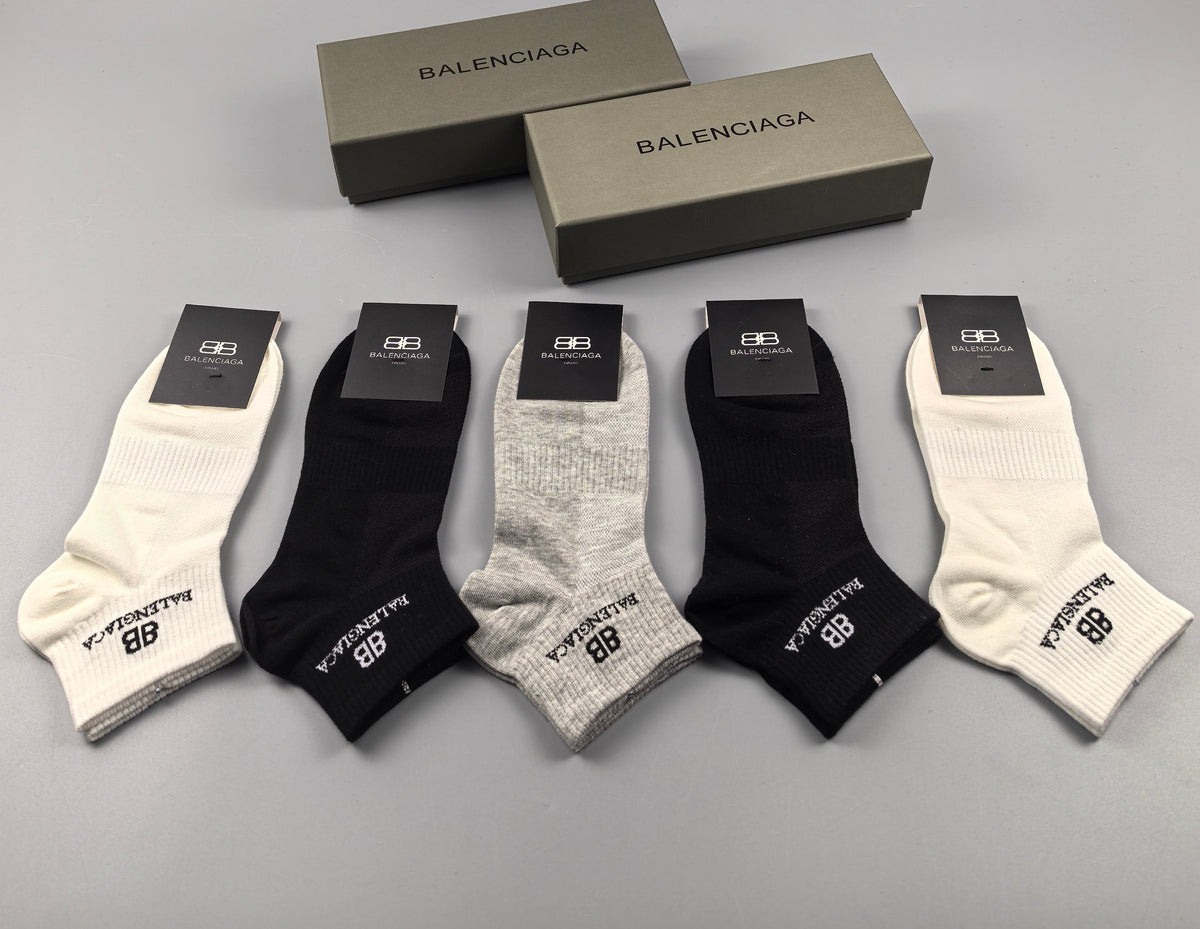 Balenciaga Cotton Short Socks - 5-Pair Pack