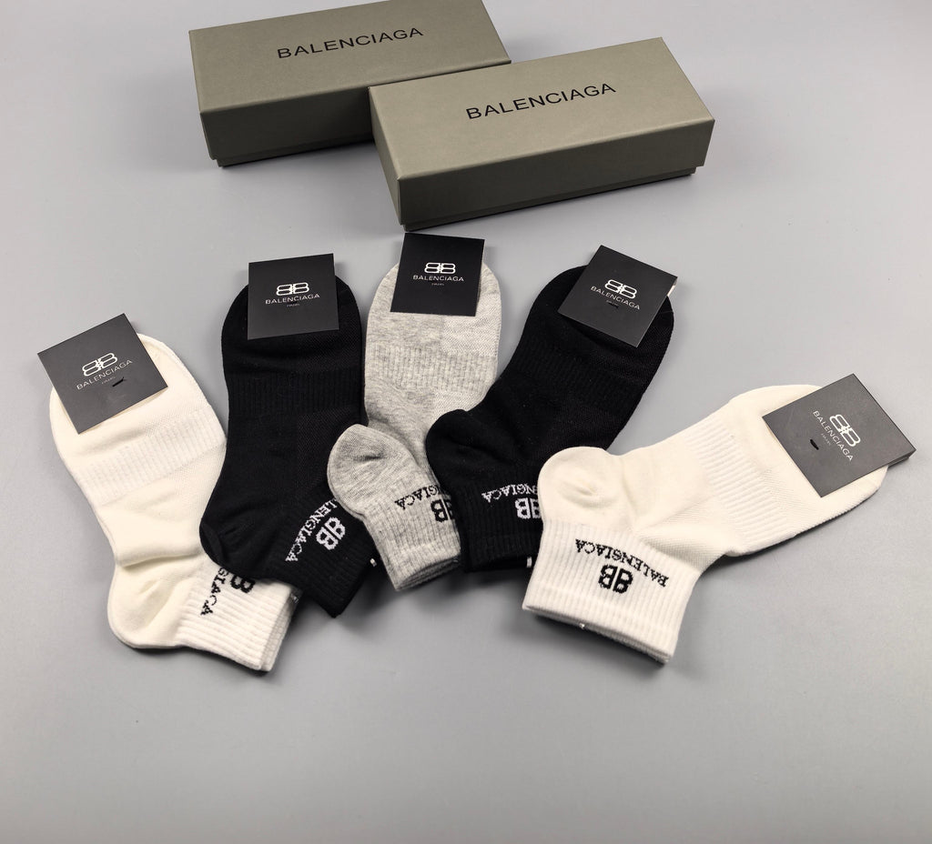 Balenciaga Cotton Short Socks - 5-Pair Pack