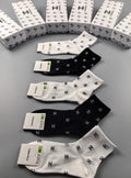 Chanel Monochrome Ankle Ankle Socks 5-Pair Box Collection