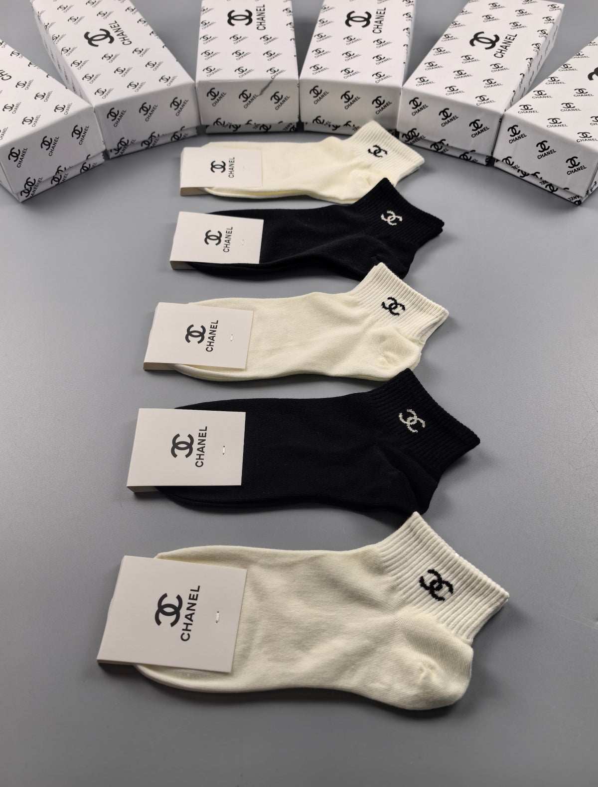 Chanel Cotton Crew Socks - 5-Pair Pack
