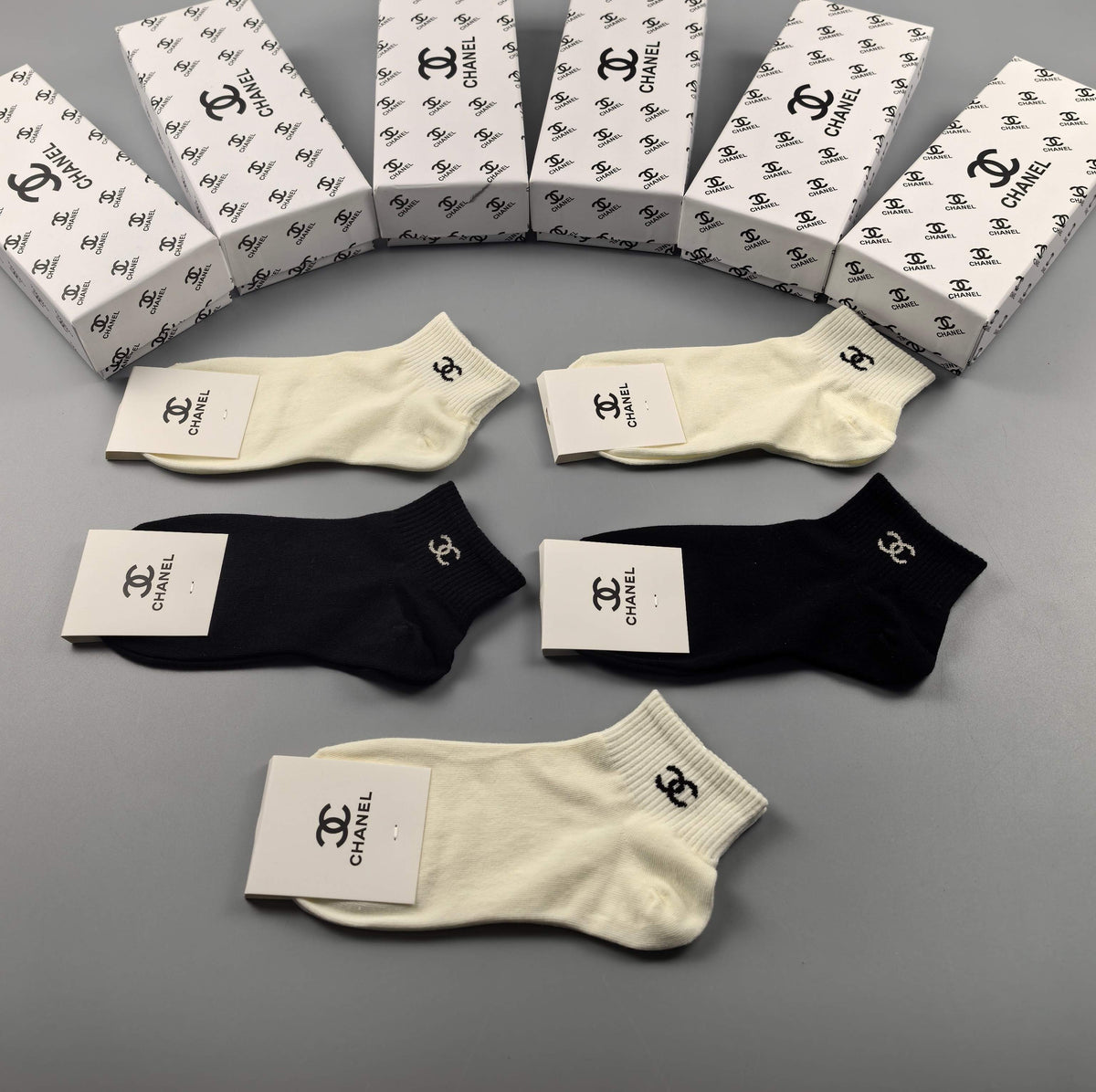 Chanel Cotton Crew Socks - 5-Pair Pack