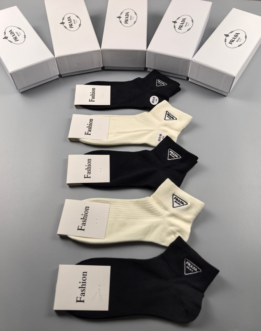 Prada Cotton Short Socks - 5-Pair Pack