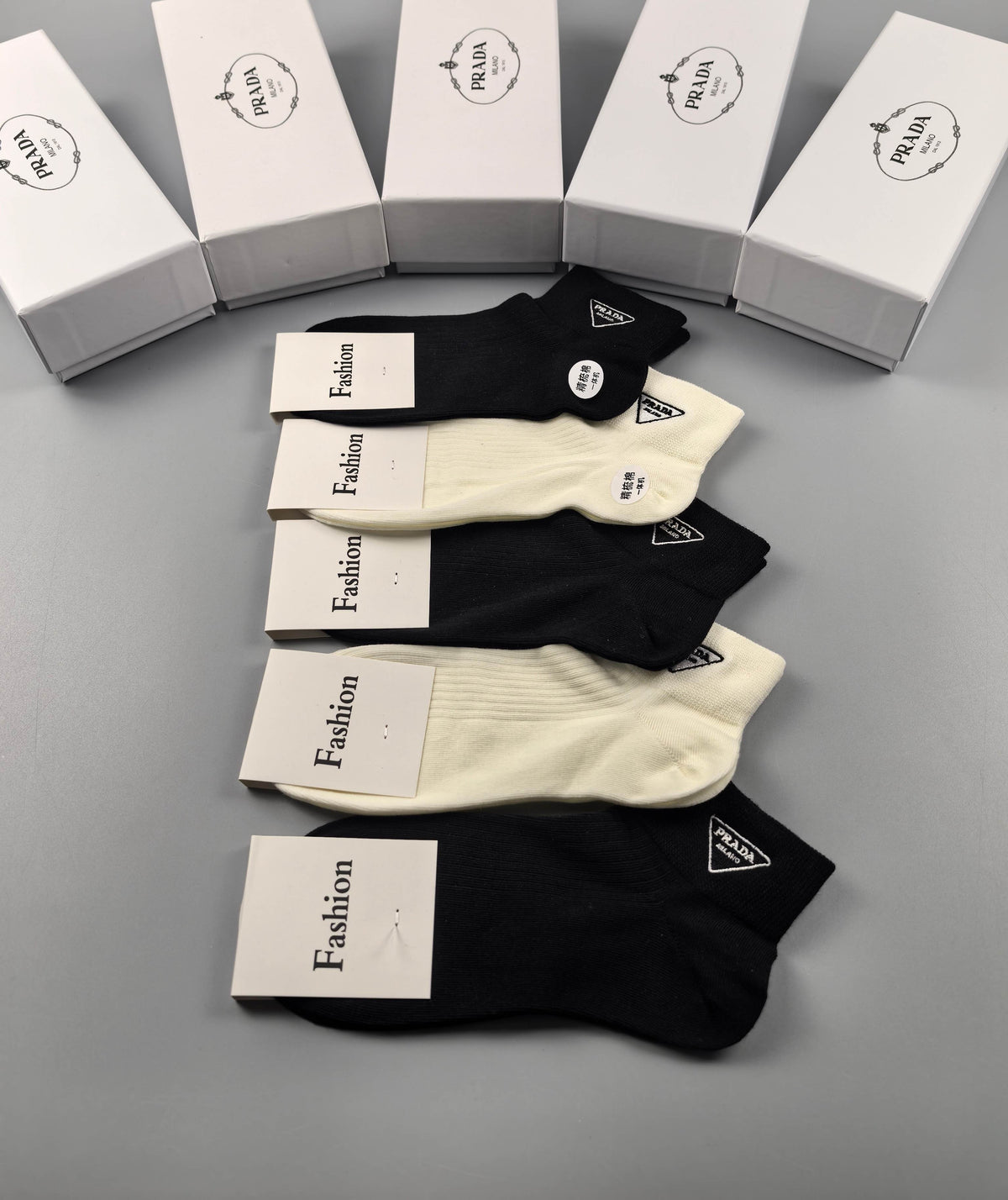 Prada Cotton Short Socks - 5-Pair Pack