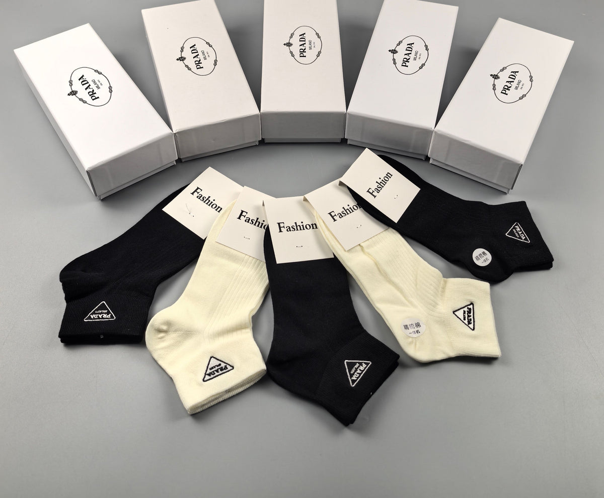Prada Cotton Short Socks - 5-Pair Pack