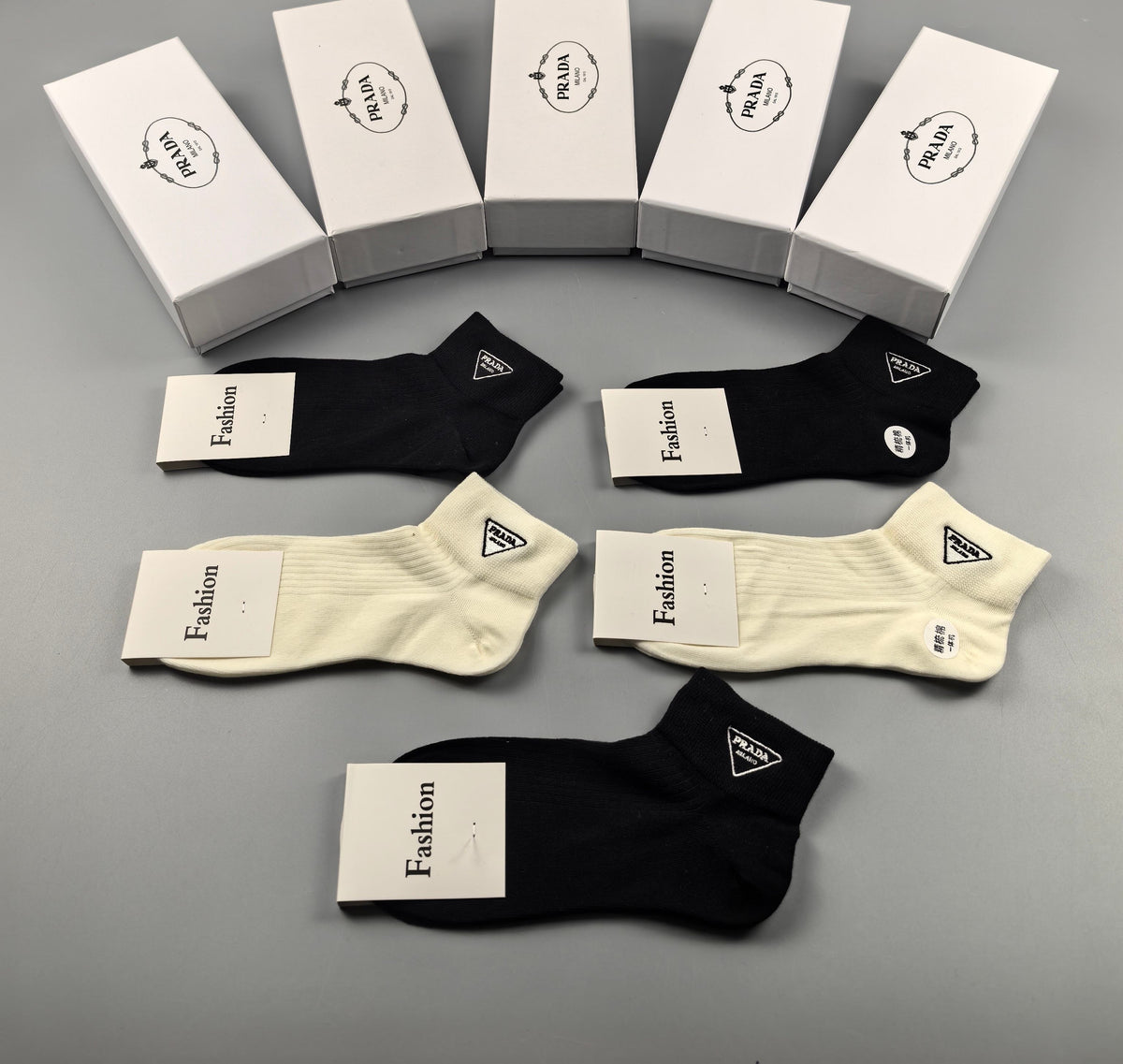 Prada Cotton Short Socks - 5-Pair Pack