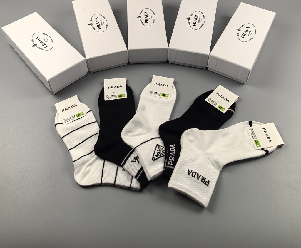 Prada Cotton Short Socks - 5-Pair Pack