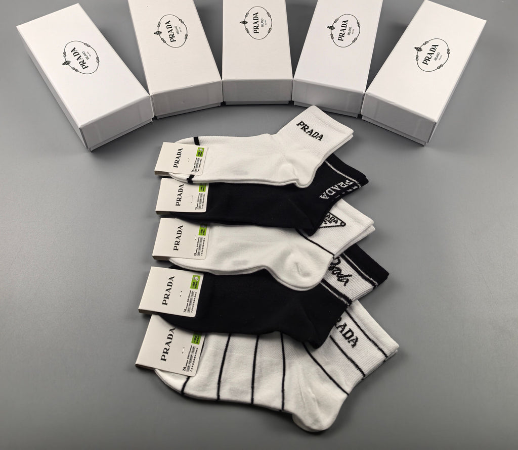 Prada Cotton Short Socks - 5-Pair Pack