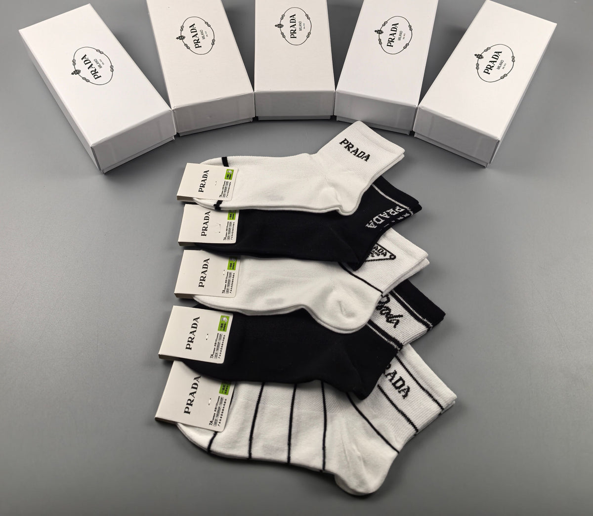 Prada Cotton Short Socks - 5-Pair Pack