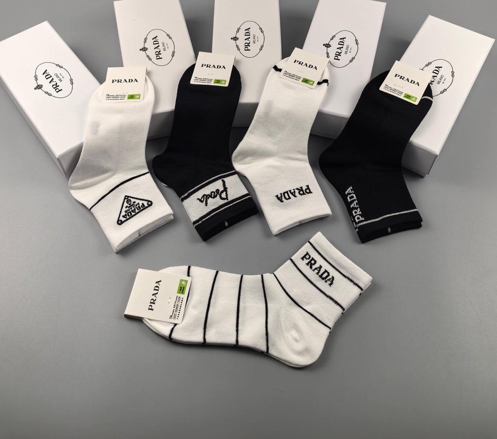 Prada Cotton Short Socks - 5-Pair Pack