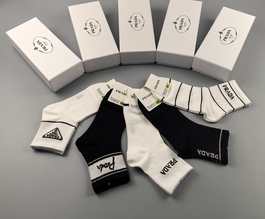 Prada Cotton Short Socks - 5-Pair Pack